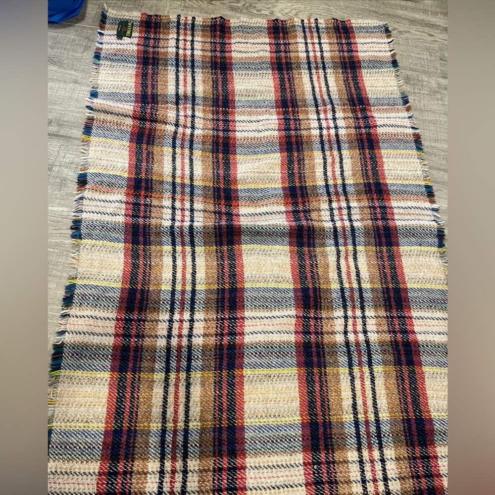 Vintage Tweedmill wool throw plaid made in England